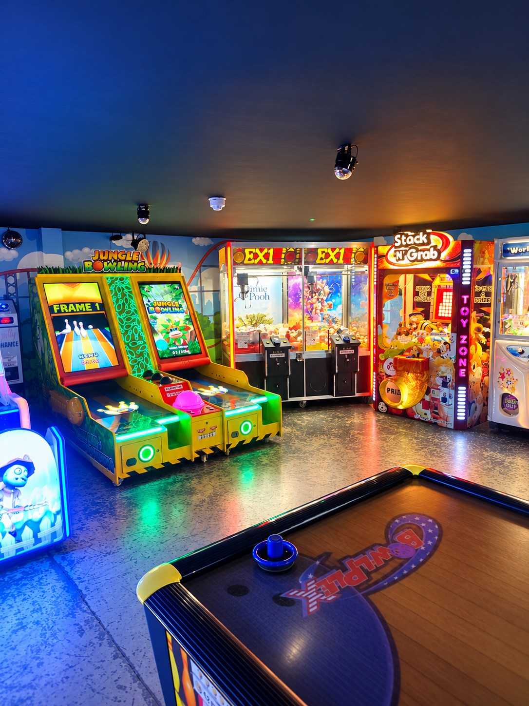 Air hockey and arcade games