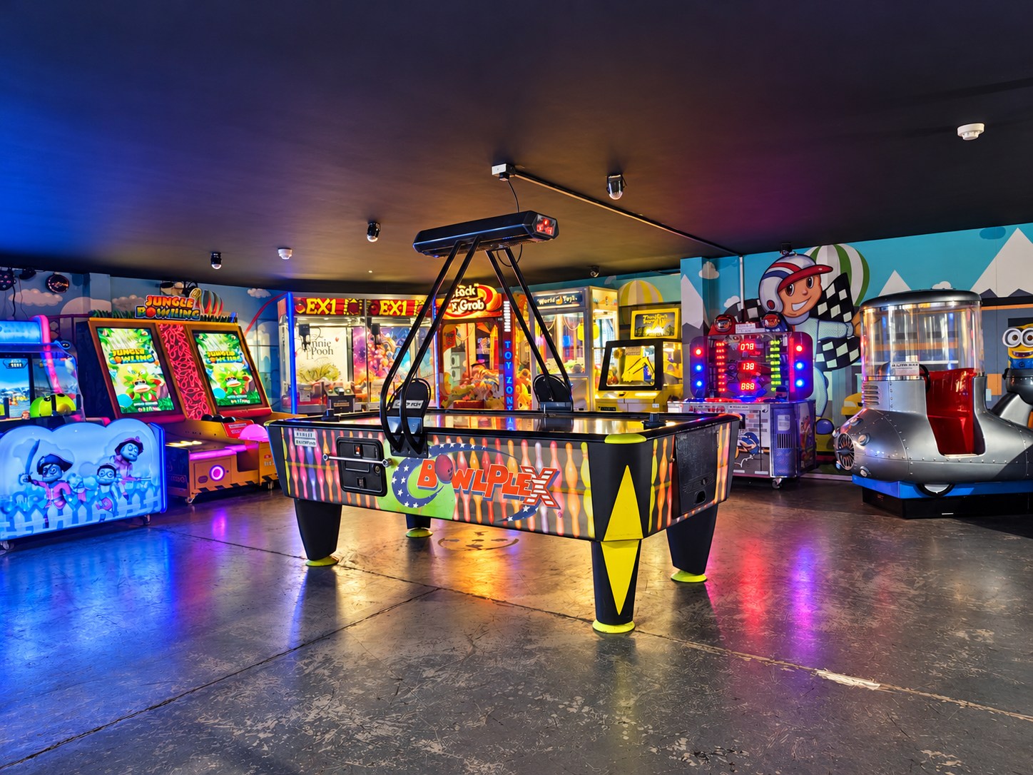 Bright arcade games at Bounce n Beyond