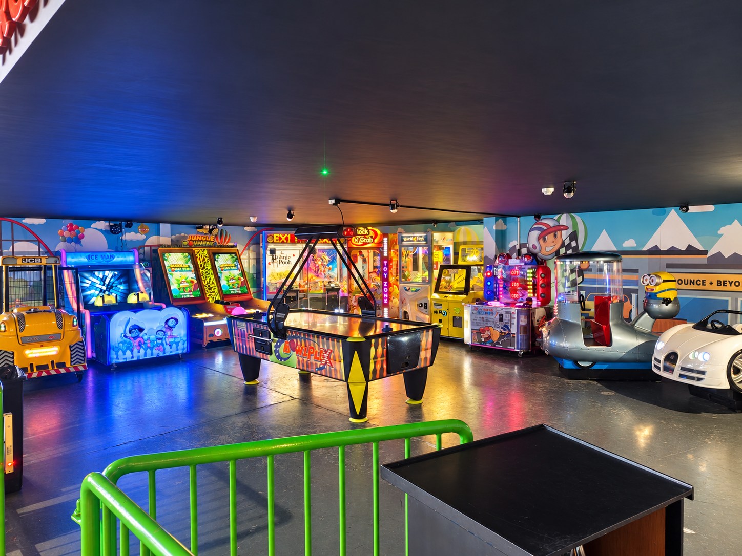 Colourful arcade floor